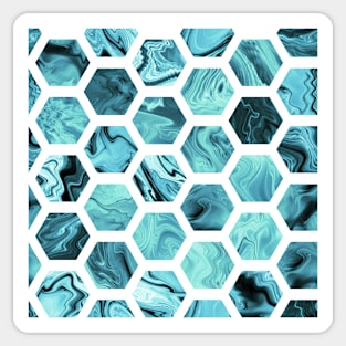 Teal hexagons Sticker